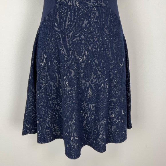 BCBGMaxAzria Dayln Womens Sleeveless Mini Dress Navy Blue Lace Mesh size XXS - Picture 4 of 13